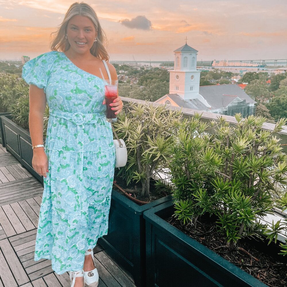 Show Me Your Mumu One-Shoulder Floral Midi Dress – Size Large
